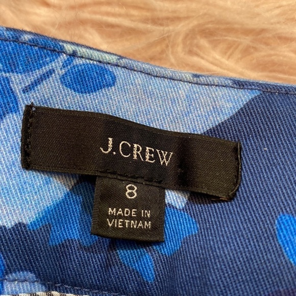 J. Crew High Rise Ankle Crop Remi Blue Floral Pants sz 8 - Picture 3 of 13